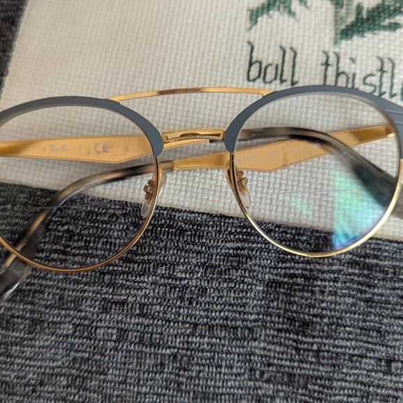 Ray Ban RB3545V 2913 Gold Grey Round Modern Eyeglasses FRAMES 49 20 140 & Case - Picture 10 of 10